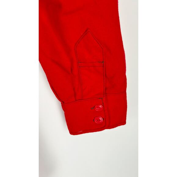 Woolrich Button Shirt Jacket Shacket Mens SIze Large Red Long Sleeve Cotton 6287 - Picture 6 of 8
